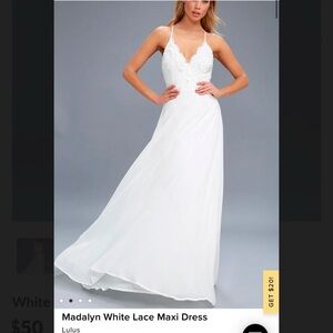 Lulu's White Lace Maxi Dress